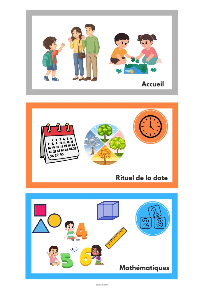 Etiquettes pour l'emploi du temps